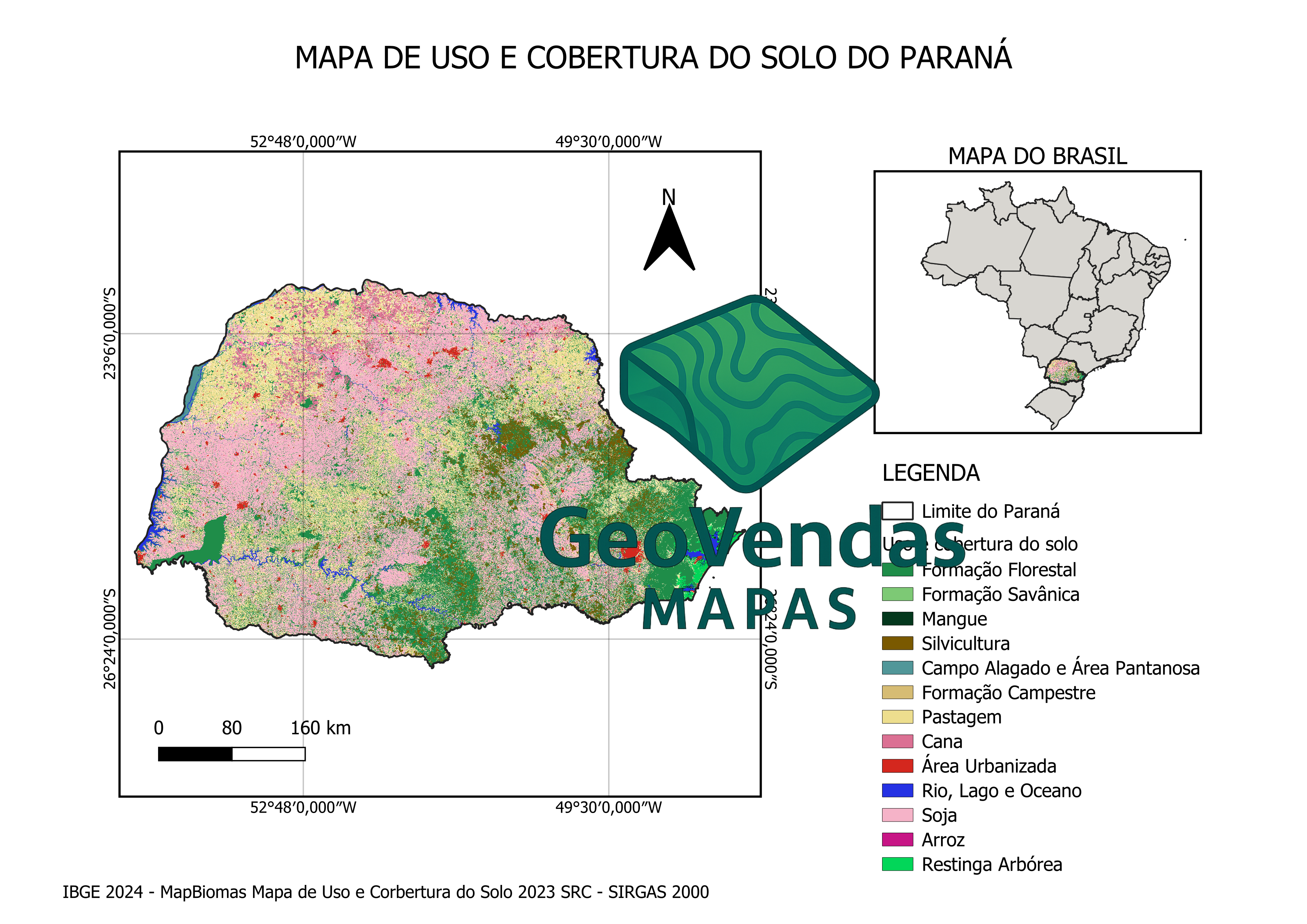 Mapa de Uso e Cobertura do Solo do Paraná